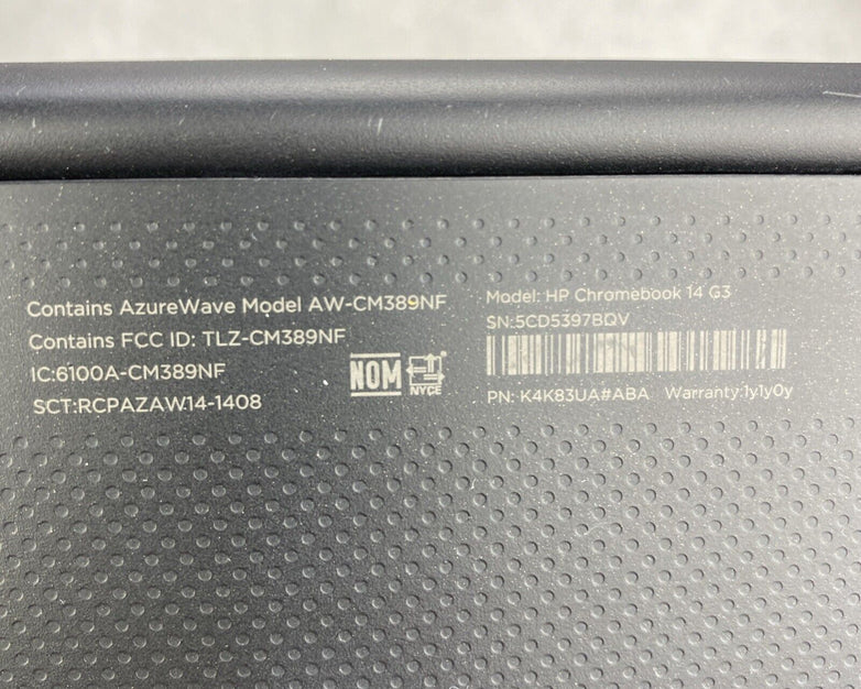 HP ChromeBook 14 G3 NVIDIA Tegra K1 2.10GHz 2GB RAM 16GB No AC Adapter