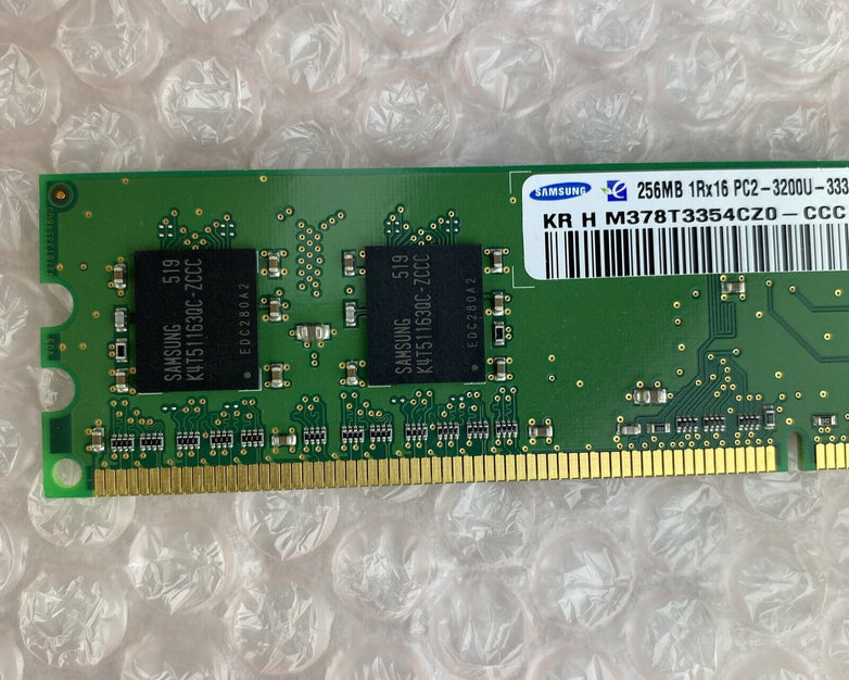 256MB Samsung 1Rx16 PC2-3200U-333-12-C1 Memory M378T3354CZ0-CCC Lot Of 16