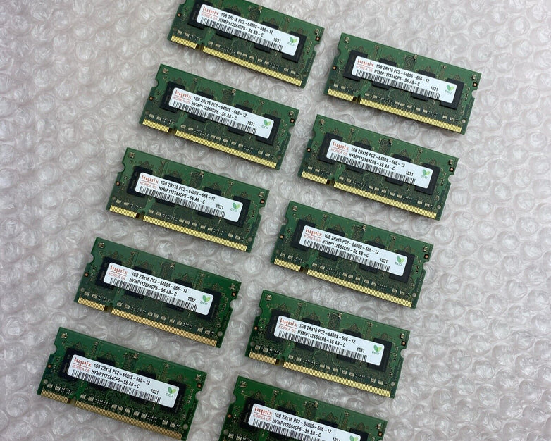 1GB Hynix 2Rx16 PC2-6400S 666-12 Memory HYMP112S64CP6-S6AB-C Lot Of 10