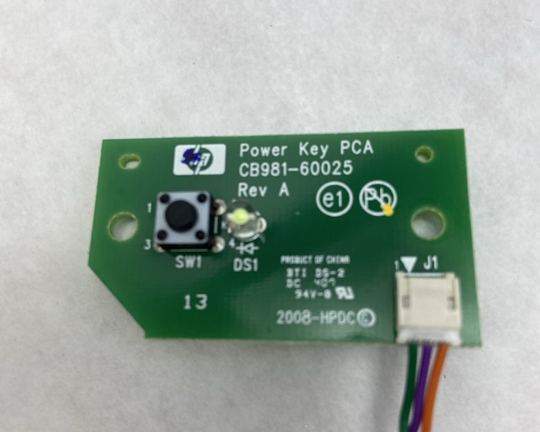 HP DesignJet Z5400 Power Switch Button Board CB981-60025