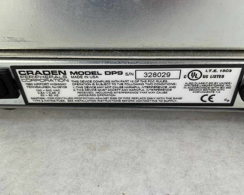 Craden Peripherals DP9 Passbook Transaction Printer No Ribbon Parts or Repair