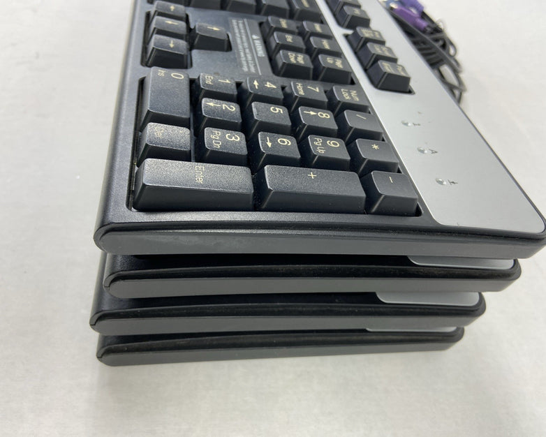 Lot of 4 (Four) Hewlett Packard HP KB-0316 | SK-2880 Black/Silver PS/2