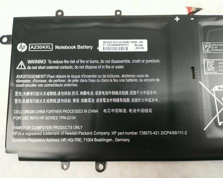 HP Chromebook 14-Q 51Wh 7.5V Laptop Battery HSTNN-LB5R 738392-005 (Lot of 2)