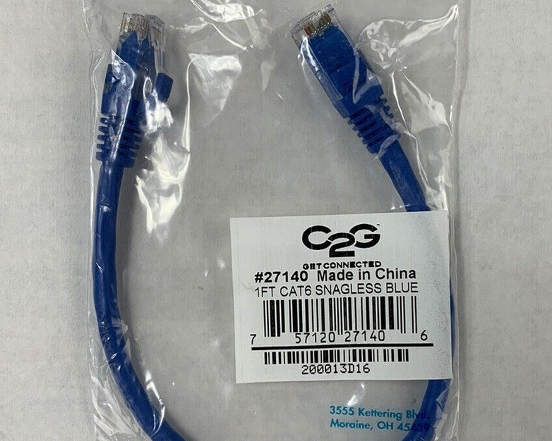 C2G 27140 1ft Cat6 Patch Cable (Lot of 2)