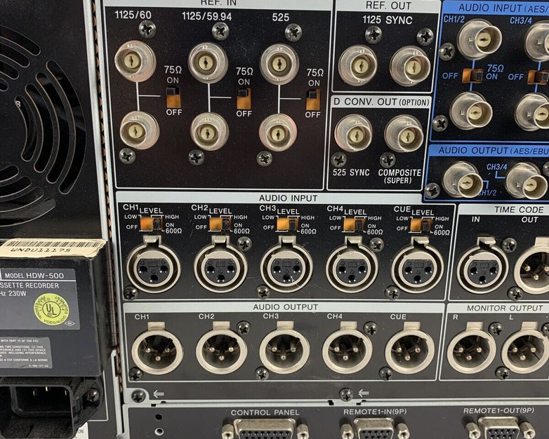 Sony HDW-500 HDCAM HD Digital Videocassette Recorder Error Code A3