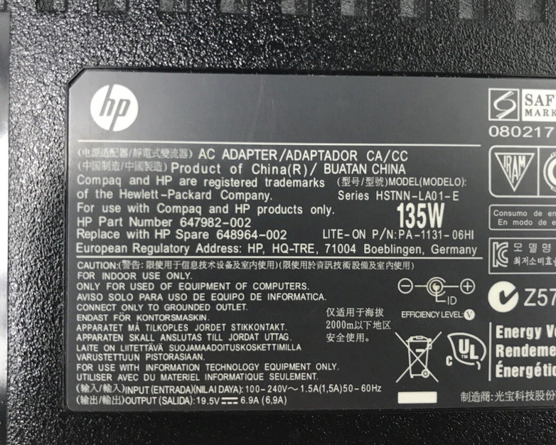HP PA-1131-06HI 135W 19.5V 6.9A AC Adapter Charger HSTNN-LA01 (Lot of 2)