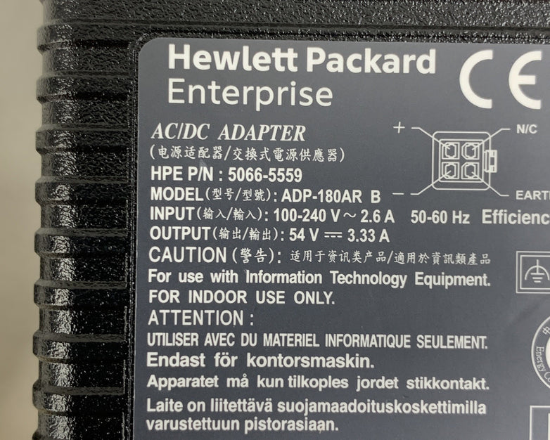 HP AC Adapter ADP-180AR B P/N 5066-5559 180W 54V 3.33A w/Cord