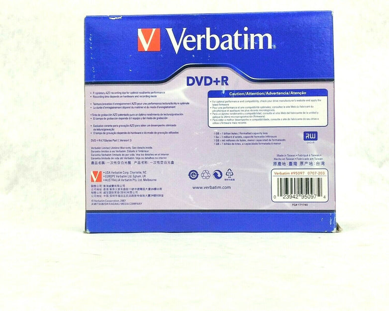 10 Pack DVD+R Recordable Verbatim 120 Min 4.7GB/16x In Jewel Case (Lot of 3)