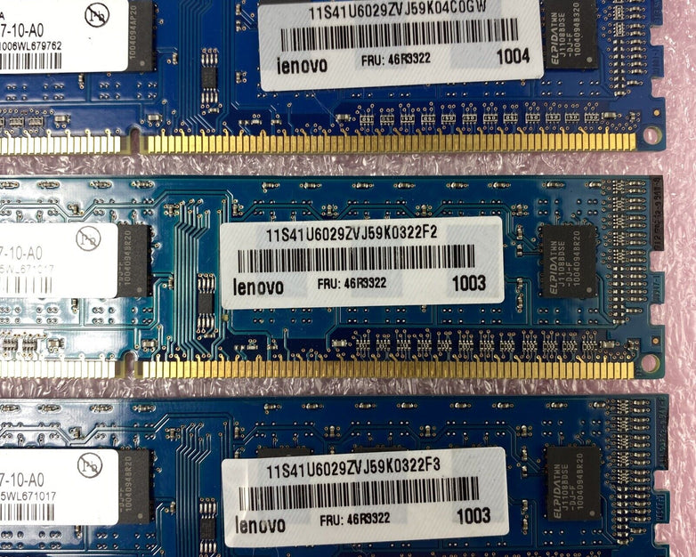 Lot( 3 ) 1GB Elpida EBJ10UE8BDF0-AE-F 1Rx8 1066MHz PC3-8500U Desktop Memory RAM