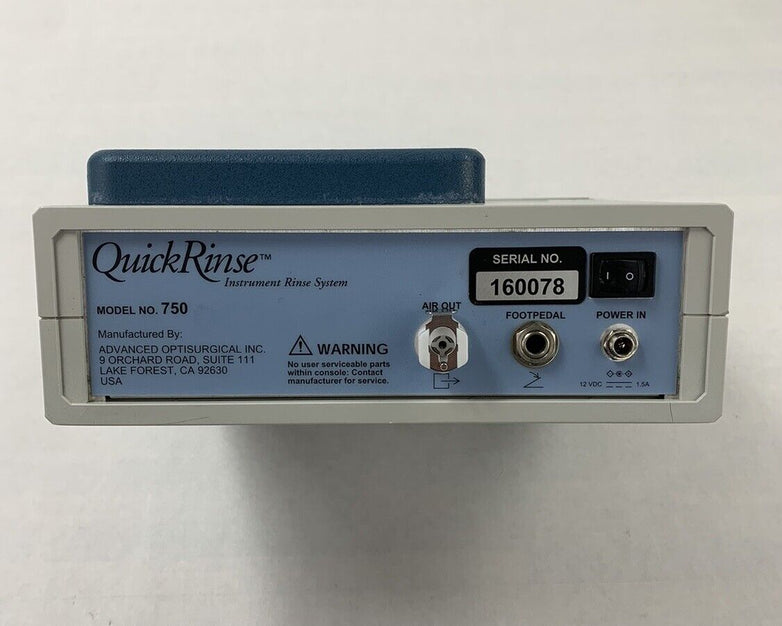 Advanced OptiSurgical QuickRinse 750 Instrument Rinse System - Parts and Repair