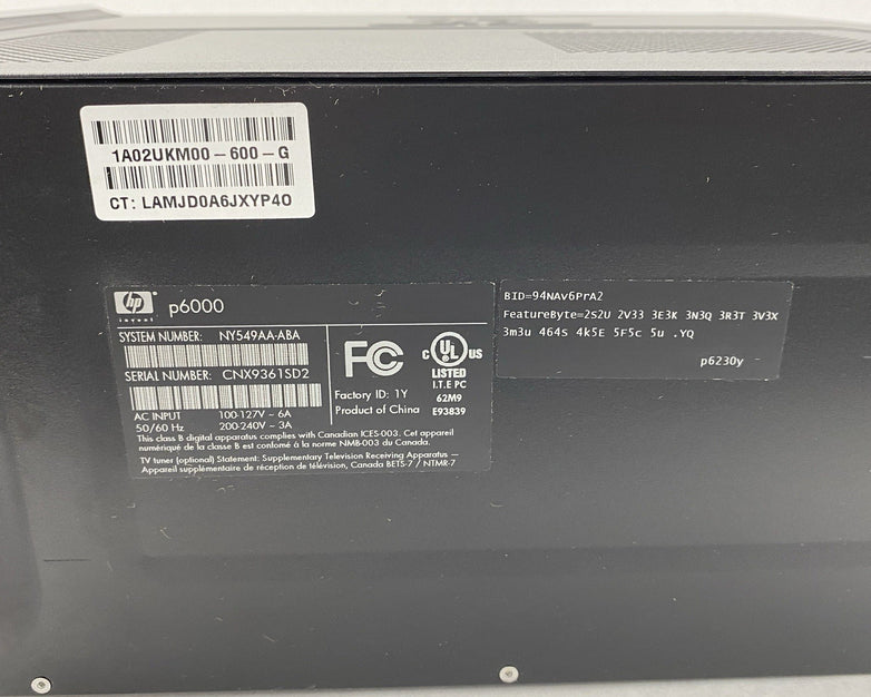 HP Pavilion P6230Y MT AMD Phenom II x4 810 2.60GHz 8GB RAM No HDD No OS