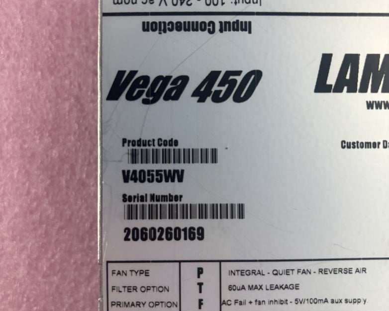 Lambda Vega 450 Power Supply V40616F 450W Industrial PSU Untested