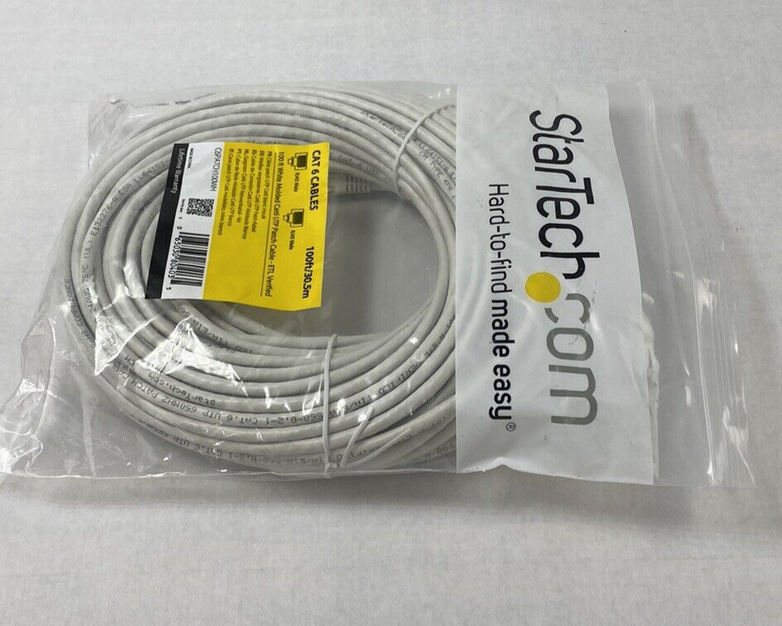 Startech C6PATCH100WH 100 Ft White Molded Cat6 UTP Patch Cable ETL Verified
