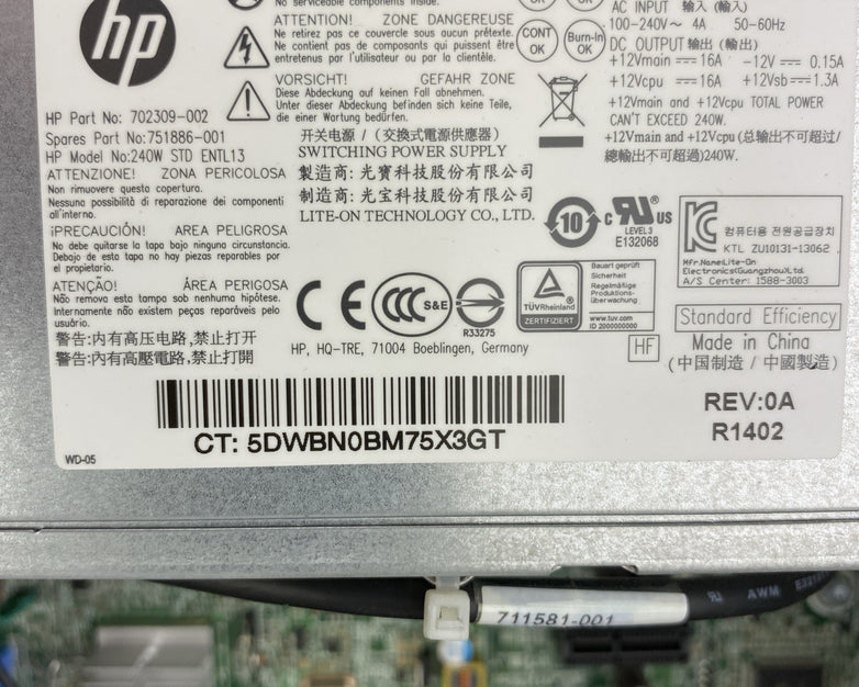 HP ProDesk 600 G1 SFF Intel Quad Core i5-4570 3.20GHz 8GB RAM DVDCDRW No HDD OS