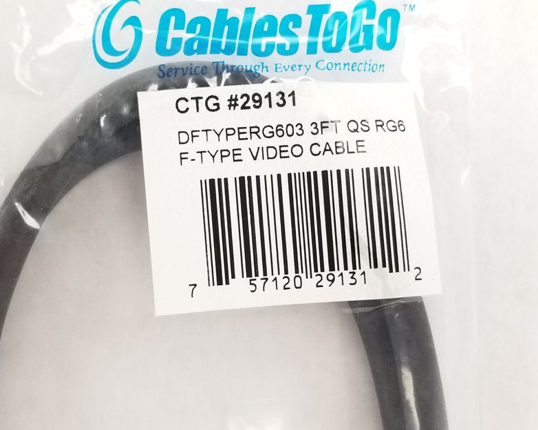 Lot of (8) CABLES TO GO 29131 3FT QS RG6 F-Type Video Cable NEW