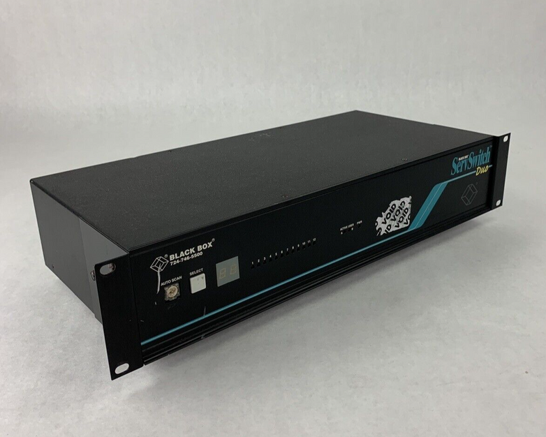 Black Box ServSwitch DUO R2 P/N KV6112FA Tested Auto Scan Button Missing Cover
