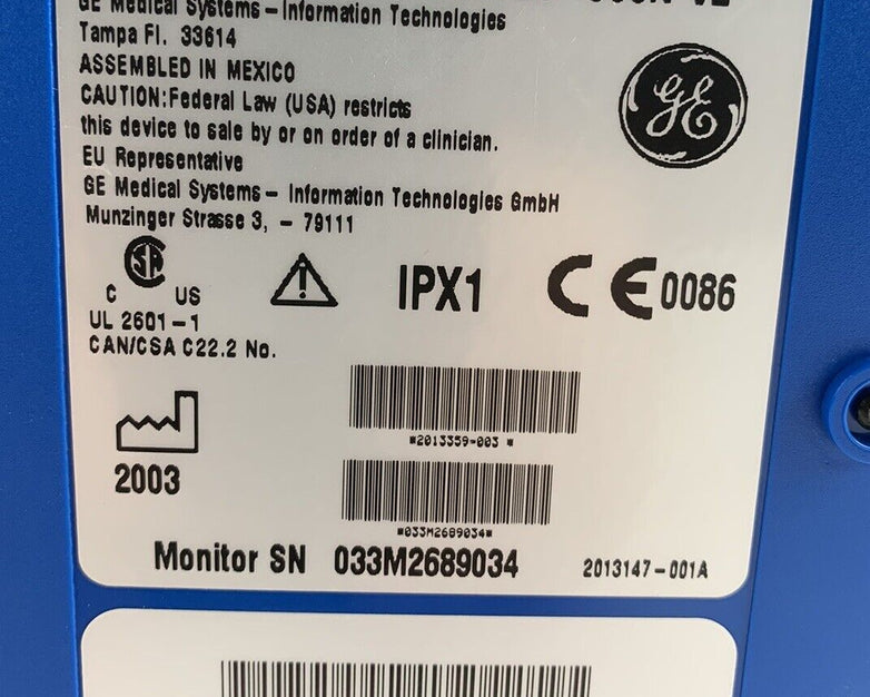 GE DP310N-US Dinamap Pro Series 300N V2 Vital Signs Monitor