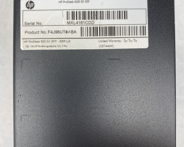 HP ProDesk 600 G1 SFF Intel Quad Core i5-4570 3.20GHz 8GB RAM DVDCDRW No HDD OS
