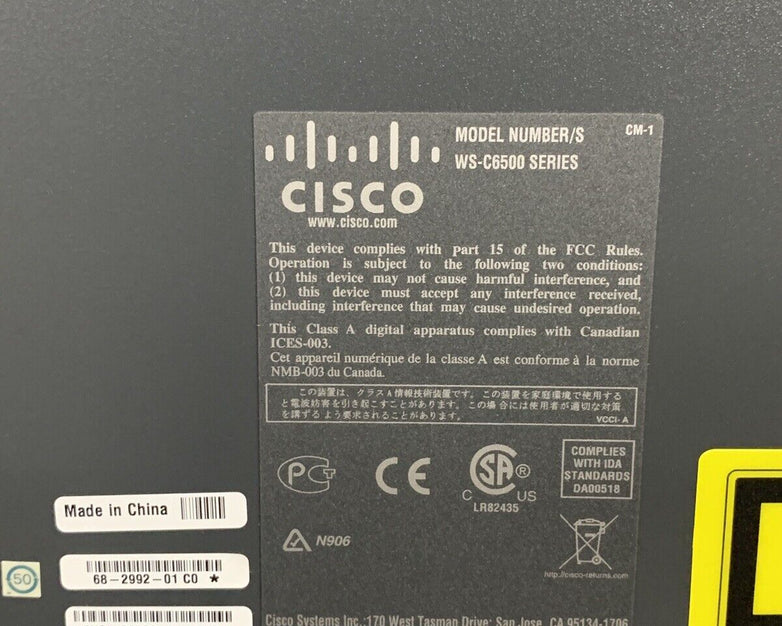 Cisco WS-C6509-V-E Genuine Chassis W/ 1x Power Supply Box Opened No Faceplate
