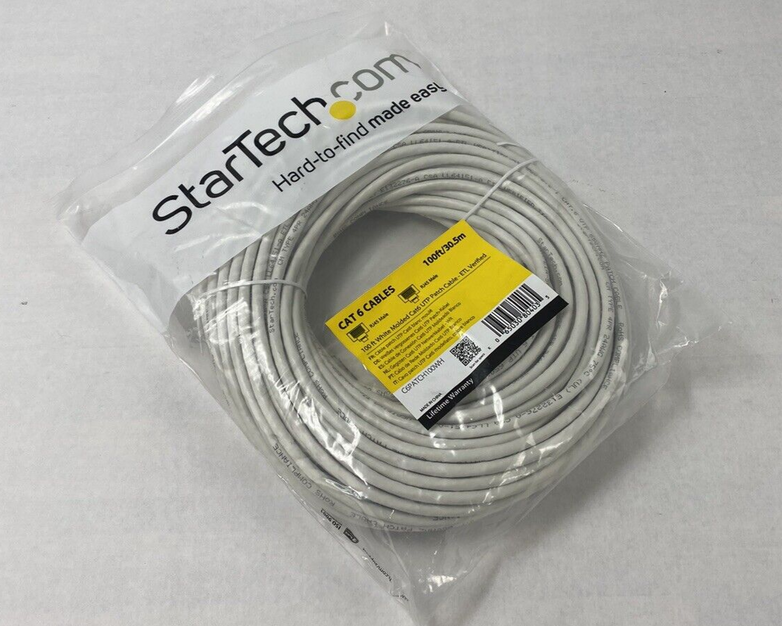 Startech C6PATCH100WH 100 Ft White Molded Cat6 UTP Patch Cable ETL Verified