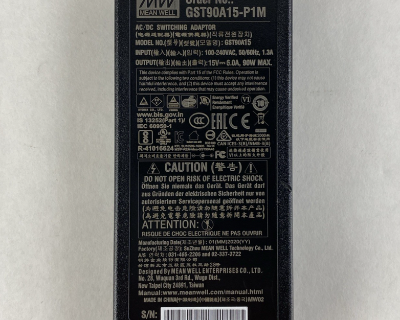Mean Well GST90A15-P1M 15V 6A 90W AC Adapter