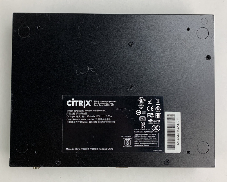 Citrix Systems NS-SDW-210 SD-WAN Tested Reset NO Antenna NO AC Adapter