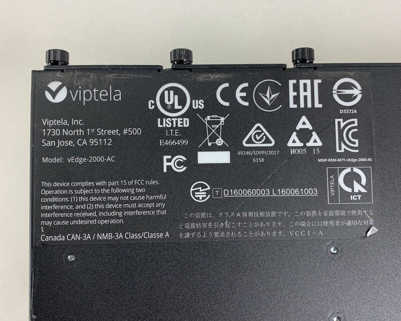 Viptela VEdge-2000-AC-K9 8 Port Gigabit Ethernet Network Router Tested Reset