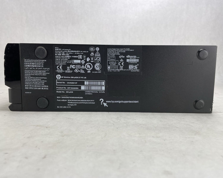 HP 260-P026 DT Intel Core i3-6100T 3.2GHz 8GB RAM No HDD No OS