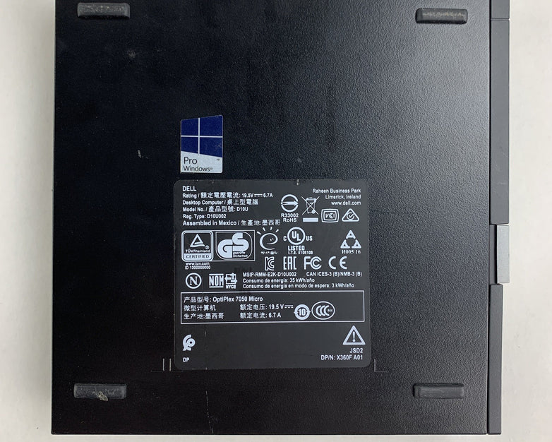 Dell Optiplex 7050 Micro Intel i5-6500T 2.50 GHz 8 GB RAM No AC No HDD No OS