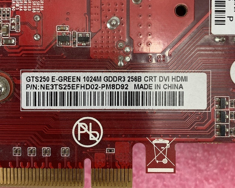 GTS250 E-Green 1042M GDDR3 Video Graphics Card