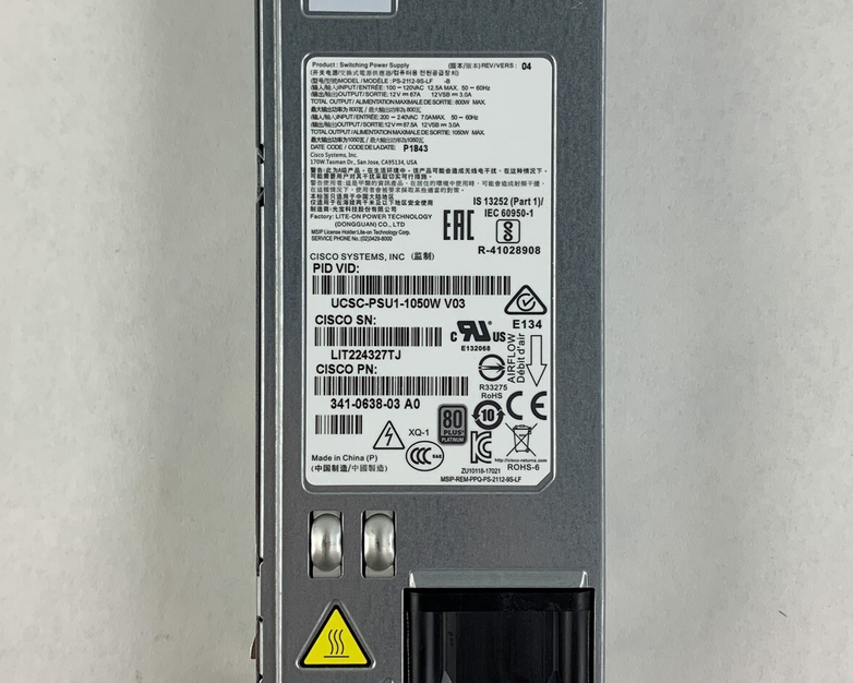 Cisco PS-2112-9S-LF 341-0638-03 1050W AC Server Power Supply Tested