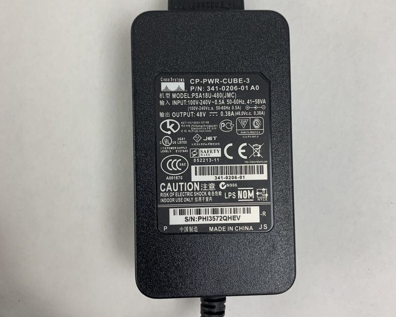 Cisco CP-PWR-CUBE-3 341-0206-01 Power Supply 48V 0.38A PSU Lot of 8