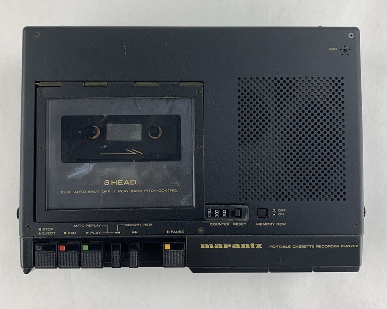 Marantz PMD-222 3 Head Portable Cassette Recorder Tested No Power Supply