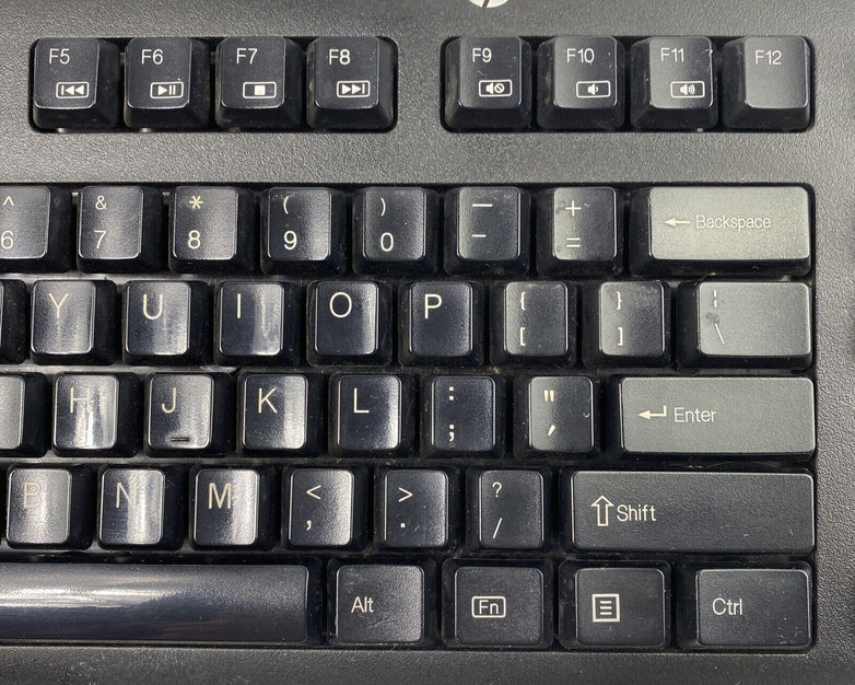 HP 701424-001 USB Desktop Office Quiet Keys KU-1156 Keyboard 672647-00 Black