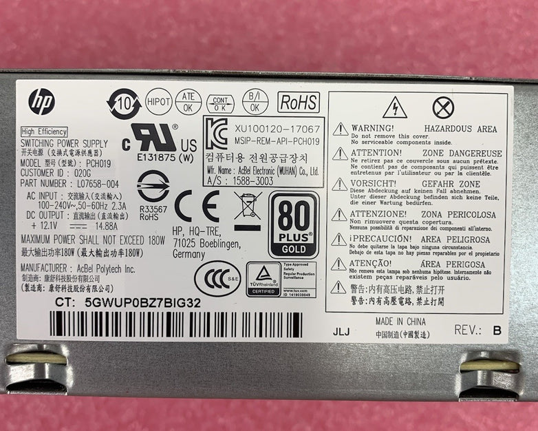 HP PCH019 180W Switching Power Supply