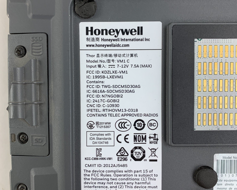 Honeywell Thor VM1C Mount Computer Atom 2530 Missing Keys No OS No Flash Lot of2