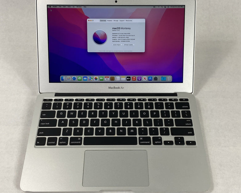 Apple MacBook Air A1465 2015 11" 1.6Ghz i5 4GB RAM 120GB SSD os12.7.6 304 Cycles