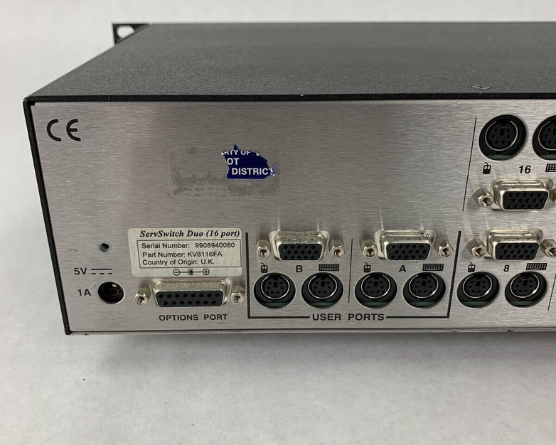 Black Box KV6116FA ServSwitch Duo KVM Switch Tested 16 Port