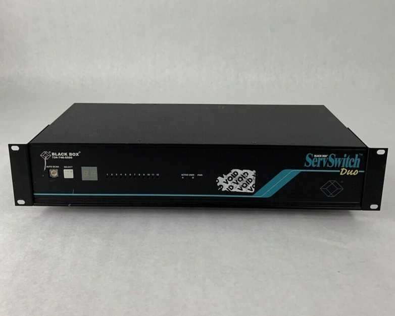 Black Box ServSwitch DUO R2 P/N KV6112FA Tested Auto Scan Button Missing Cover