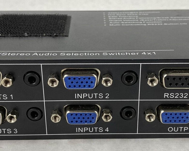 Aurora AS-41V R2 4 x 1 Super VGA Stereo Audio Selection Switcher with PSU