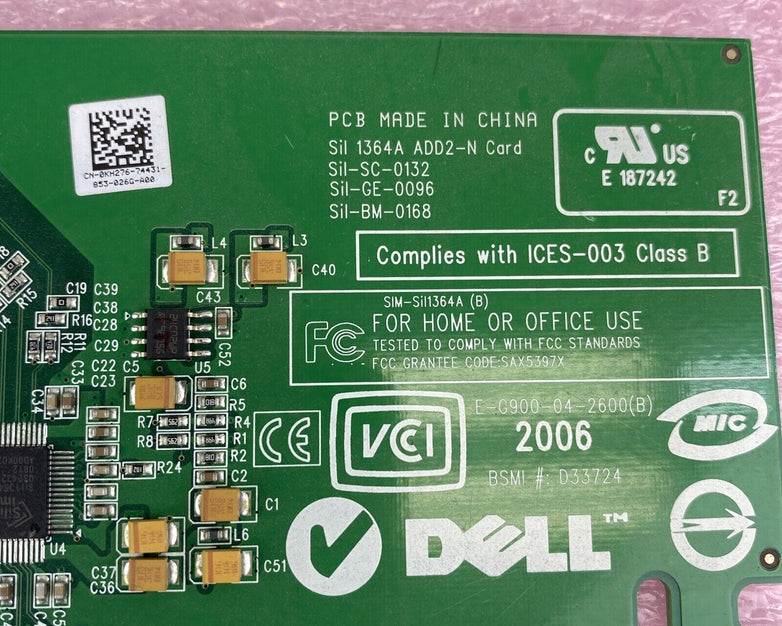 Dell 0FH86 KH276 0KH276 Sil 1364A ADD2-N PCIe DVI-D Full Height GPU