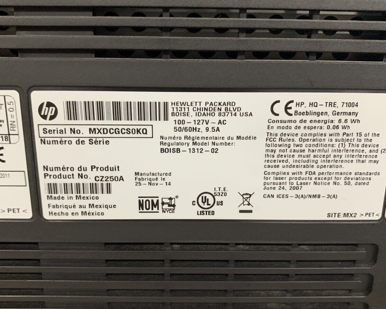 HP LaserJet Enterprise Flow MFP M680 Color Printer CZ250A Tested Bad Clip In Top