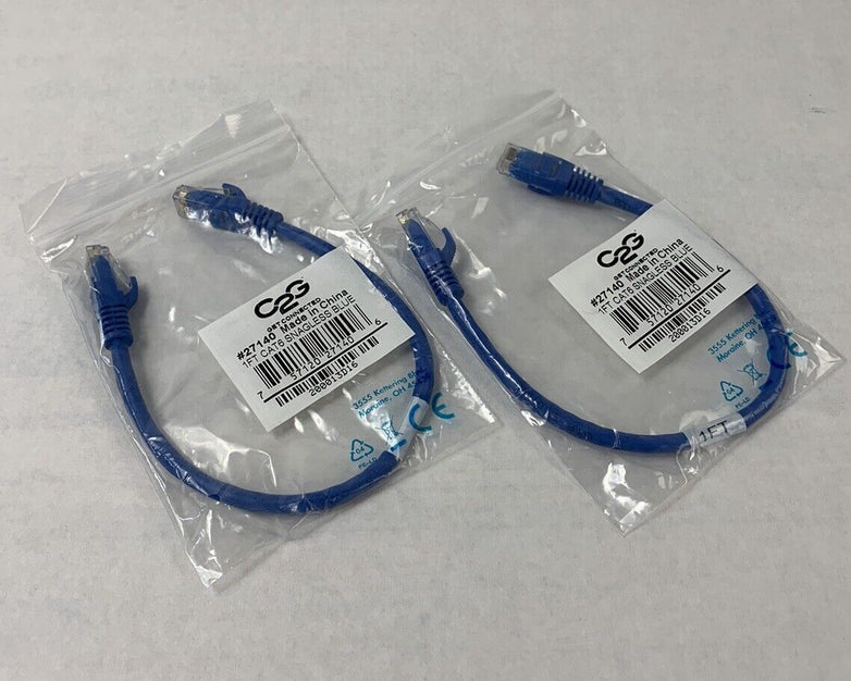 C2G 27140 1ft Cat6 Patch Cable (Lot of 2)