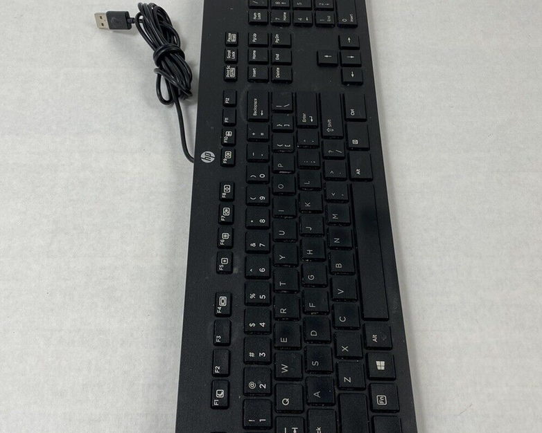 Lot of 2 HP KBAR211 USB Slim Business Wired Keyboard Tested