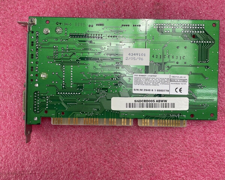 Creative Technology CT2940 CT2505-SDQ ISA Audio Card