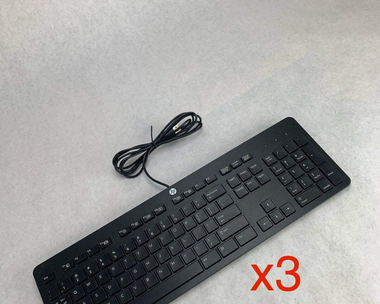 Lot of 3 HP KBAR211 Wired Keyboard