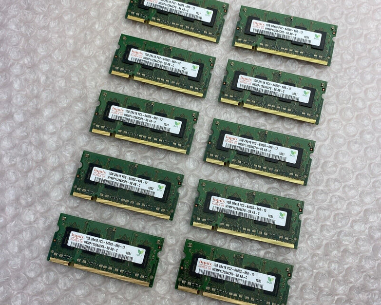 1GB Hynix 2Rx16 PC2-6400S 666-12 Memory HYMP112S64CP6-S6AB-C Lot Of 10