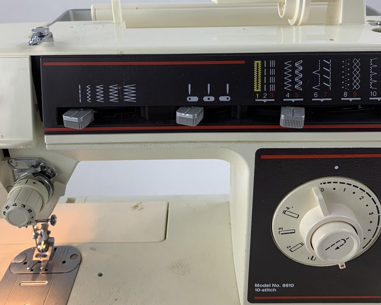 Singer Sonata 6610 Sewing Machine Powers and Runs w/ Cover Case and Manual