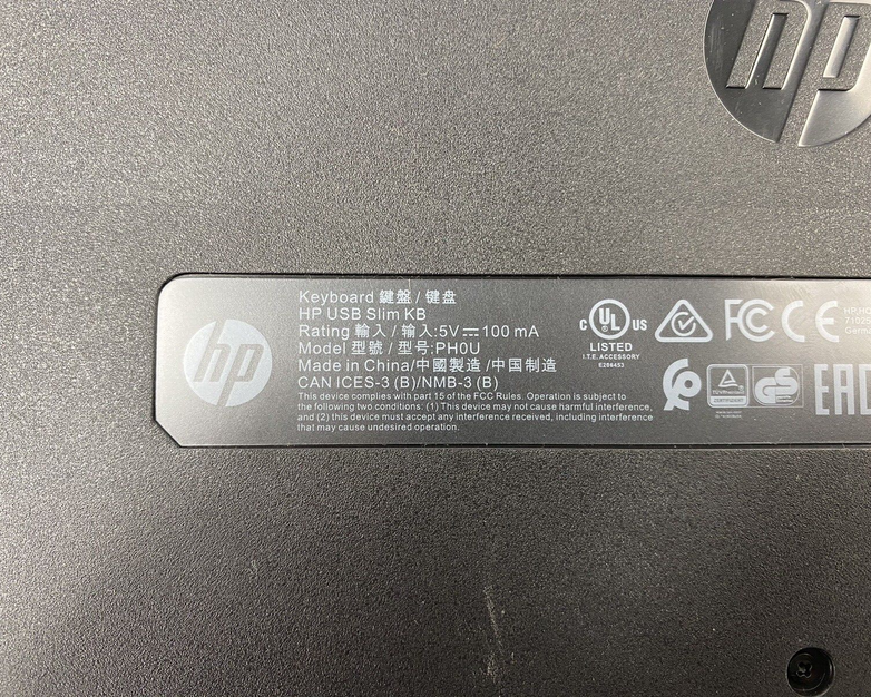 Lot of 6 HP PH0U USB Slim Keyboard Tested