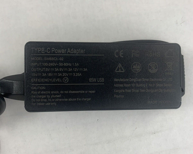 Lot of 2 SM65CL-02 Type C Power Adapter 65W